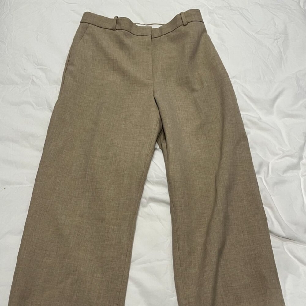 NEW aritzia babton camel trousers size 12 zipper four pocket